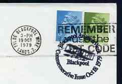 Postmark - Great Britain 1979 cover bearing illustrated cancellation for Blackpool Aviation Week, stamps on aviation