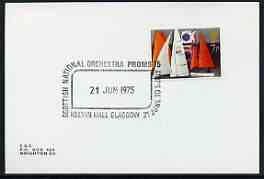 Postmark - Great Britain 1975 card bearing special cancellation for Scottish National Orchestra Proms, stamps on , stamps on  stamps on music, stamps on  stamps on scots, stamps on  stamps on scotland