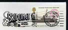 Postmark - Great Britain 1974 cover bearing slogan cancellation for Bridlington, the Floral Resort, stamps on flowers, stamps on 