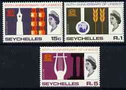Seychelles 1966 UNESCO set of 3 unmounted mint, SG 230-32, stamps on unesco