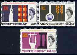 Montserrat 1966 UNESCO set of 3 unmounted mint, SG 187-89, stamps on unesco