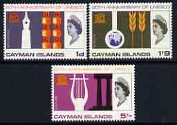 Cayman Islands 1966 UNESCO set of 3 unmounted mint, SG 200-202, stamps on unesco