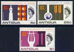 Antigua 1966 UNESCO set of 3 unmounted mint SG 196-98, stamps on unesco