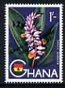 Ghana 1965 New Currency 12p on 1s Shell Ginger Flower unmounted mint, SG 387*, stamps on flowers