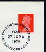 Postmark - Great Britain 1970 cover bearing special cancellation for International Education Year, Dartford, stamps on education