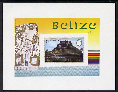 Belize 1983 Maya Monuments m/sheet (Xunantunich) imperf unmounted mint (as SG MS 751) , stamps on buildings, stamps on monuments, stamps on tourism, stamps on civil engineering