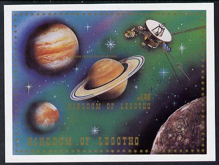 Lesotho 1981 Saturn & Voyager Space Exploration imperf m/sheet unmounted mint as SG MS 436, stamps on space, stamps on astronomy