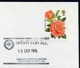 Postmark - Great Britain 1976 card bearing illustrated cancellation for Sport For All (Carlisle), stamps on sport