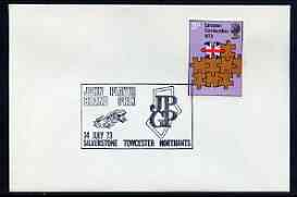 Postmark - Great Britain 1973 cover bearing illustrated cancellation for John Player Grand Prix, Silverstone, stamps on cars, stamps on racing cars, stamps on  f1 , stamps on tobacco