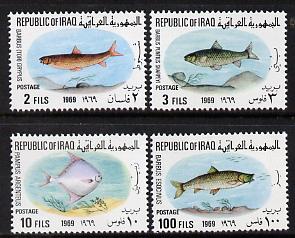 Iraq 1969 Fish complete Postage set of 4 unmounted mint, SG 825-28*, stamps on fish
