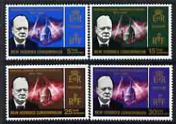 New Hebrides - English 1966 Churchill Commem perf set of 4 unmounted mint, SG 114-17, stamps on churchill, stamps on personalities
