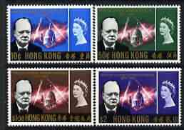 Hong Kong 1966 Churchill Commem perf set of 4 unmounted mint, SG 218-21, stamps on churchill, stamps on personalities