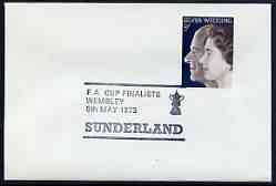 Postmark - Great Britain 1973 cover bearing illustrated cancellation for Sunderland FC - FA cup Finalists, stamps on football, stamps on sport