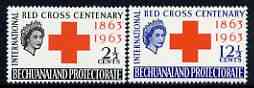 Bechuanaland 1963 Red Cross Centenary perf set of 2 unmounted mint, SG 183-84, stamps on red cross, stamps on medical