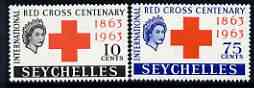 Seychelles 1963 Red Cross Centenary perf set of 2 unmounted mint, SG 214-15, stamps on red cross, stamps on medical