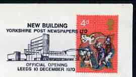 Postmark - Great Britain 1970 cover bearing illustrated cancellation for New Building Yorkshire Post Newspapers Ltd, stamps on newspapers