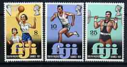 Fiji 1971 Fourth South Pacific Games perf set of 3 unmounted mint, SG 451-53, stamps on sport, stamps on running, stamps on basketball, stamps on weightlifting