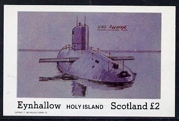 Eynhallow 1982 Submarines (HMS Revenge) imperf deluxe sheet (Â£2 value) unmounted mint, stamps on , stamps on  stamps on ships, stamps on  stamps on submarines