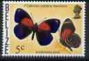 Belize 1974 Butterfly 5c (Callicore patelina) def unmounted mint, SG 385*, stamps on butterflies