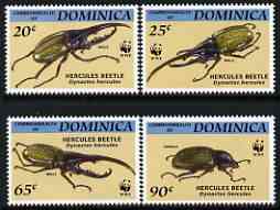 Dominica 1994 WWF - Insects the 4 (beetles) values from endangered Species set unmounted mint, SG 1799-1802*, stamps on wwf, stamps on insects, stamps on beetles, stamps on  wwf , stamps on 