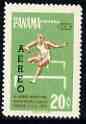 Panama 1963 Hurdles 20c optd AEREO unmounted mint, SG 791, stamps on sport, stamps on hurdles