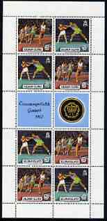 Solomon Islands 1982 Commonwealth Games sheetlet of 10 comprising 4 se-tenant pairs plus two labels unmounted mint, SG 473a x 4, stamps on sport, stamps on running, stamps on boxing
