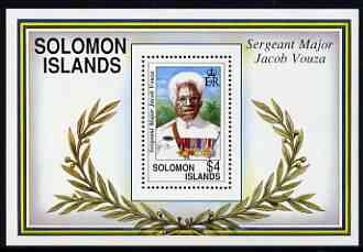 Solomon Islands 1992 Birth Centenary of Sgt-major Jacob Vouza (war hero) perf m/sheet unmounted mint, SG MS 727, stamps on personalities, stamps on police, stamps on  ww2 , stamps on 