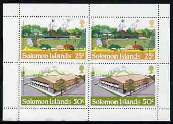 Solomon Islands 1984 Los Angeles Olympic Games booklet panes containing 25c & 50c ea x 2, unmounted mint, SG 529a, stamps on , stamps on  stamps on olympics, stamps on  stamps on stadia, stamps on  stamps on wrestling, stamps on  stamps on running
