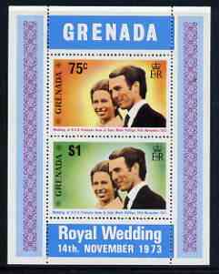 Grenada 1973 Royal Wedding m/sheet fine cds used, SG MS 584, stamps on royalty, stamps on anne, stamps on mark