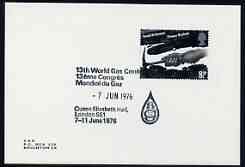Postmark - Great Britain 1976 card bearing illustrated cancellation for 13th World Gas Conference, stamps on gas, stamps on energy