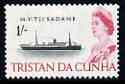 Tristan da Cunha 1965-67 MV Tjisadane 1s from def set unmounted mint, SG 80, stamps on , stamps on  stamps on ships, stamps on  stamps on 