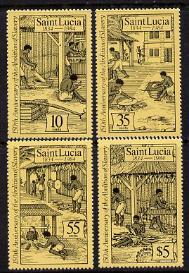 St Lucia 1984 Abolition of Slavery set of 4 (SG 740-3) unmounted mint, stamps on slavery