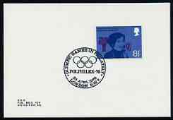 Postmark - Great Britain 1976 card bearing illustrated cancellation for PolPhilex Olympic Games in Philately , stamps on stamp exhibitions, stamps on olympics