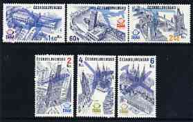 Czechoslovakia 1976 Air 'Praga 78' Stamp Exhibition (!st issue - Architecture) perf set of 6 unmounted mint, SG 2286-91, stamps on stamp exhibitions, stamps on aviation