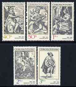 Czechoslovakia 1982 Engravings with a Music Theme perf set of 5 unmounted mint, SG 2622-26, stamps on engravings, stamps on arts, stamps on music, stamps on rembrandt