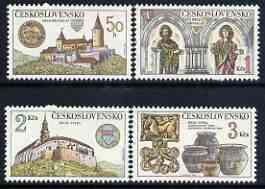Czechoslovakia 1982 Castles perf set of 4 unmounted mint, SG 2632-35, stamps on castles, stamps on archeology