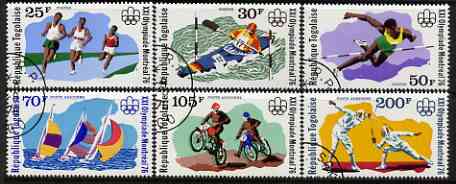 Togo 1976 Montreal Olympic Games perf set of 6 fine cds used, SG 1144-49, stamps on olympics, stamps on running, stamps on canoeing, stamps on high jump, stamps on sailing, stamps on yachts, stamps on motorbikes, stamps on fencing