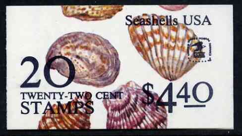 United States 1985 Sea Shells $4.40 booklet (multi-coloured cover) complete and pristine, SG SB 120, stamps on shells, stamps on marine life