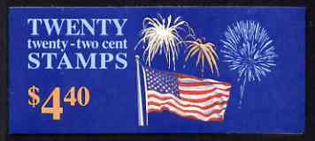 United States 1987 Flag & Fireworks $4.40 booklet complete and pristine, SG SB 127, stamps on flags, stamps on fireworks
