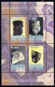 Buriatia Republic 1999 Minerals #1 perf sheetlet containing set of 4 values unmounted mint, stamps on , stamps on  stamps on minerals