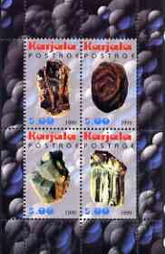 Karjala Republic 1999 Minerals #3 perf sheetlet containing set of 4 values unmounted mint, stamps on minerals