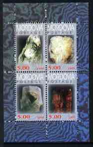 Mordovia Republic 1999 Minerals #4 perf sheetlet containing set of 4 values unmounted mint, stamps on minerals