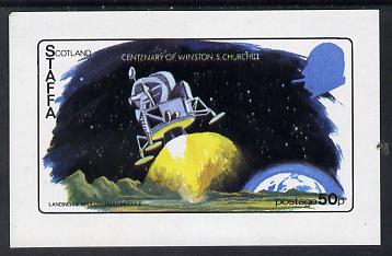 Staffa 1974 Churchill Birth Centenary (Space) imperf souvenir sheet (50p value) unmounted mint, stamps on churchill, stamps on personalities, stamps on space