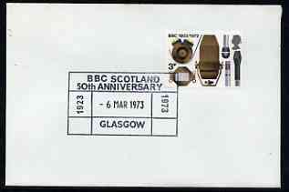 Postmark - Great Britain 1973 cover bearing special cancellation for 50th Anniversary BBC Scotland, stamps on , stamps on  stamps on radio, stamps on  stamps on communications, stamps on  stamps on scots, stamps on  stamps on scotland