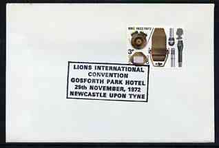Postmark - Great Britain 1972 cover bearing special cancellation for Lions International Convention, Newcastle Upon Tyne, stamps on lions int