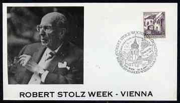 Postmark - Austria 1980 illustrated cover for Robert Stoltz week with special cancellation, stamps on music, stamps on opera, stamps on composers, stamps on stoltz