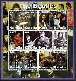 Karelia Republic 2002 The Beatles #1 perf sheetlet containing set of 12 values unmounted mint, stamps on personalities, stamps on music, stamps on pops, stamps on beatles