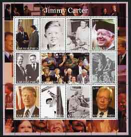 Karakalpakia Republic 2002 Jimmy Carter perf sheetlet containing set of 12 values unmounted mint, stamps on personalities, stamps on constitutions, stamps on usa, stamps on americana, stamps on presidents