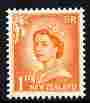 New Zealand 1955-59 QEII 1d orange (large numeral) on white opaque paper unmounted mint, SG 745b, stamps on , stamps on  stamps on qeii, stamps on  stamps on 