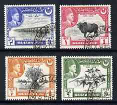 Bahawalpur 1949 S Jubilee of Accession set of 4 very fine used, SG 39-42, stamps on irrigation, stamps on environment, stamps on textiles, stamps on civil engineering, stamps on agriculture, stamps on farming, stamps on food, stamps on , stamps on  kg6 , stamps on , stamps on wheat, stamps on bovine